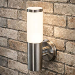 CGC Lighting Aster Stainless Steel Outdoor Wall Light Multi Grey / silver Height: 33 cm, Depth: 14.4 cm, Width: 11.8 cm