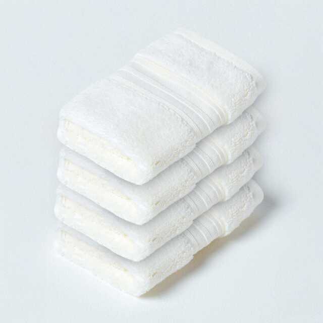 Homescapes Zero Twist Supima Cotton Face Cloth - Set of 4, Cream