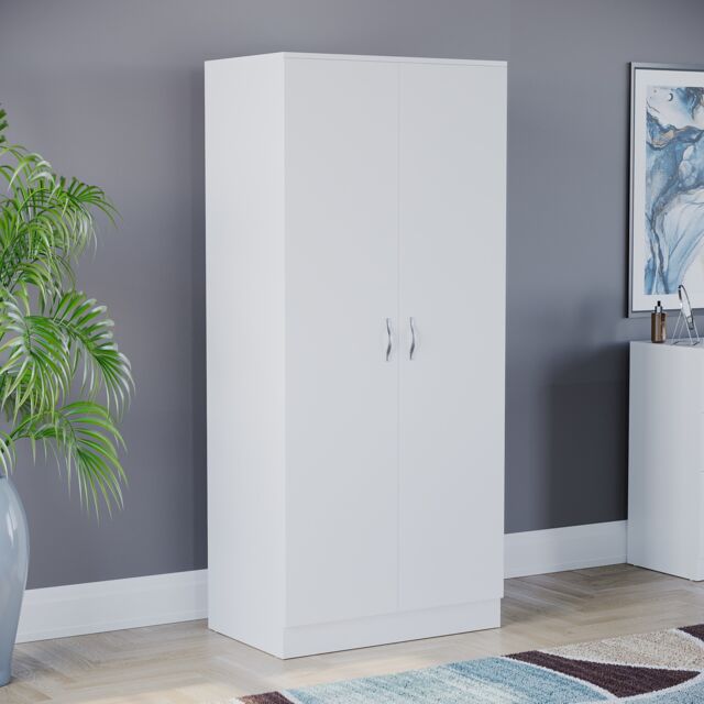 Vida Designs Riano 2 Door Wardrobe With Shelf & Clothes Rail, White