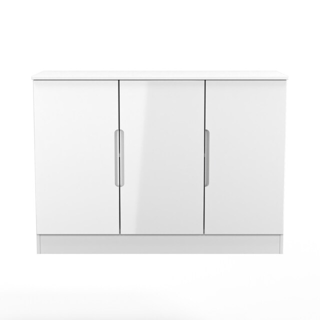 Lucca 3 Door Sideboard in White Gloss & White Matt (Ready Assembled) White White Gloss & White Matt