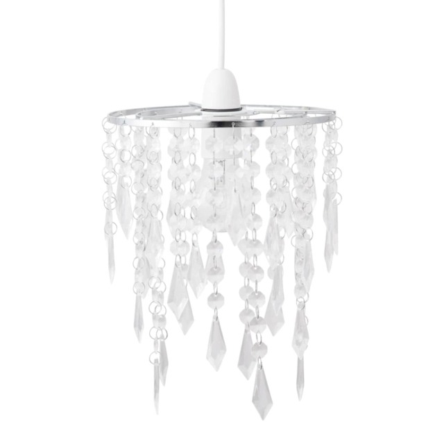 Chrome & Clear Jewels Light Shade Clear Chrome Small 1