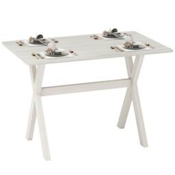 COSTWAY Modern Dining Table Wooden Kitchen Table with X-shaped Frame-White