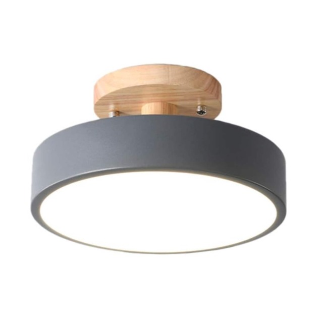 Iron Ceiling Lamp Ceiling Light LED Flush Gray