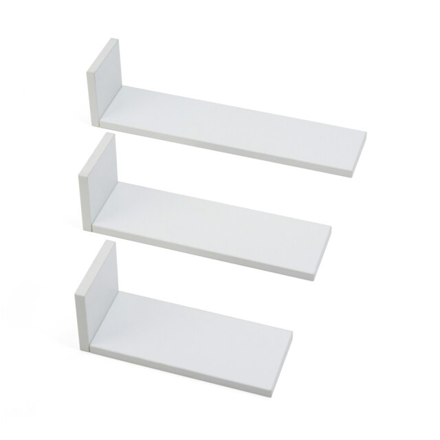 Tutti Bambini Set of Three L-Shaped Wall Shelves - White