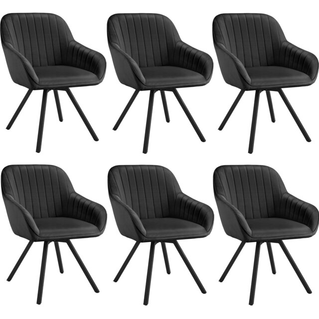 Lounge Armchair Living Room Accent Chair 360 Swivel Slim Steel Legs Velvet Fabric Black black 6