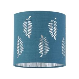 Fern - Teal Cut Out 15.5cm Table Lamp Shade Green Silver Small 1