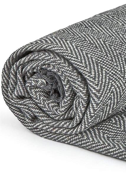 "Herringbone Throw 70 X 100"" - Silver"