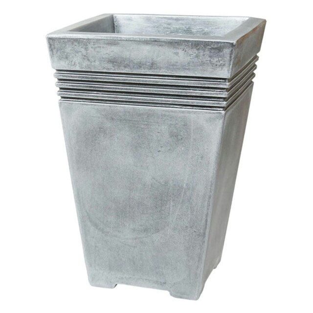 2 x Home Garden Tall Grey Venice Trough Planters For Flowers & Plants Grey