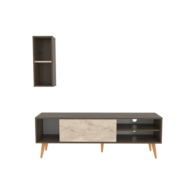 Decorotika Rans Unit for TVs up to 55 Inches with Wall Shelf Unit
