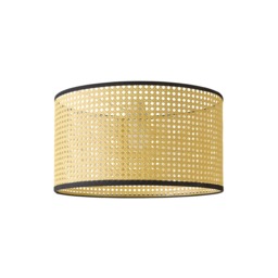 ValueLights Reni Large Wood Cane Natural Ceiling Pendant Shade Cream