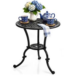 Homeology VIVALDI Black Garden & Patio Cast Aluminium Bistro Table