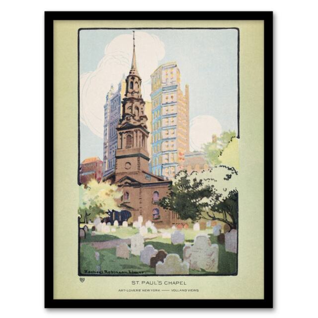 Rachael R Elmer St Paul's Chapel and Cemetery Framed Wall Art Picture Print A4