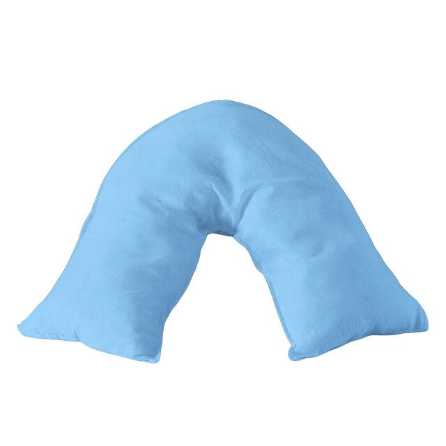 Microfibre Soft Touch V Shape Plain Dyed Pillowcase Blue Blue Sky Blue