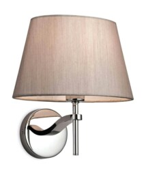 Princess 1 Light Single Indoor Wall Polished S/Steel, Oyster, E14