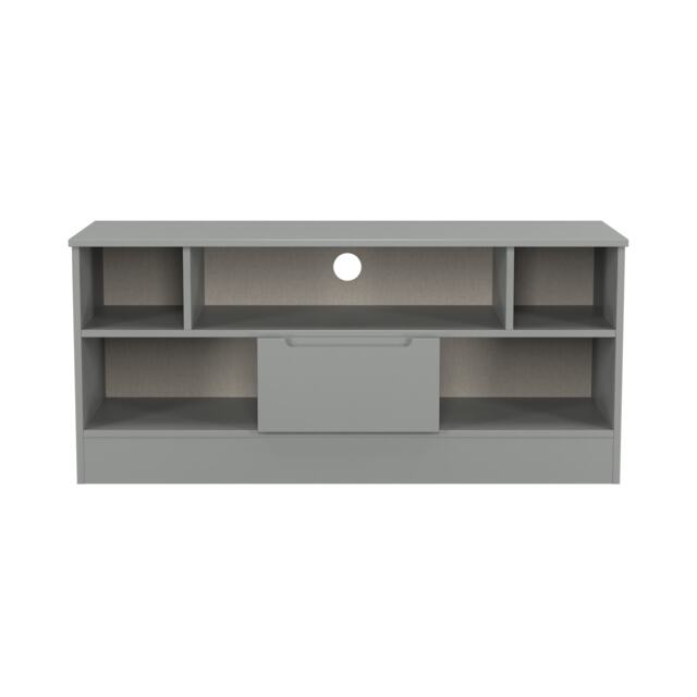 Lucca 1 Drawer TV & Media Unit in Dusk Grey (Ready Assembled) Grey Dusk Grey