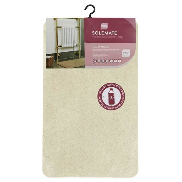 JVL Solemate Machine Washable Bath Mat 50x80cm - Ivory Cream