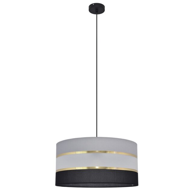 Helen Cylindrical Pendant Ceiling Light Black, Gold, Grey 40cm