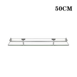 Living and Home Bathroom Tempered Glass Shelf Wall Mounted - 50cm Multi
