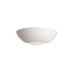 Ceramic 1 Light Indoor Wall Uplighter - 100W Unglazed, Acid White Glass, E27