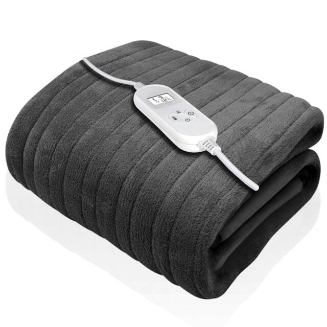 Dreamcatcher Electric Heated Fleece Blanket Throw 160x120cm - Grey Grey Grey L 1