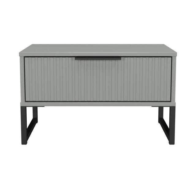 Menai 1 Drawer Wide Bedside Table in Dusk Grey (Ready Assembled) Grey Dusk Grey