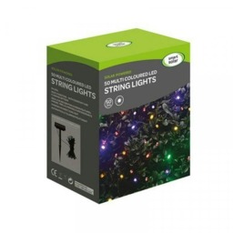 50 Solar Powered Multicoloured LED String Lights Multi 1