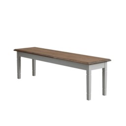 Hallway Bench Kitchen Dining Entryway in White and Dark Pine Canterbury 157cm White L