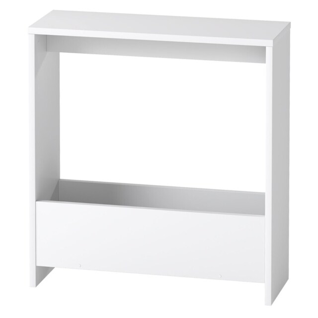 Levede Side Table with Magazine Storage End Table Narrow for Living Room White White White