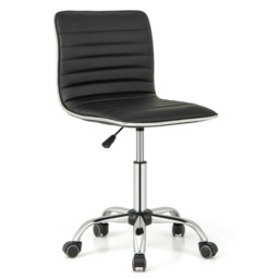 COSTWAY Adjustable Office Chair w/Swivel Seat Black Black