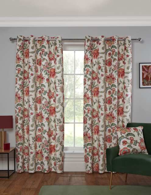 Linden - Fully Lined Curtains - Eyelet - 100% Polyester (Multi, 66''x 72'' - 168cm x 183cm (Pair)) Multi Multi