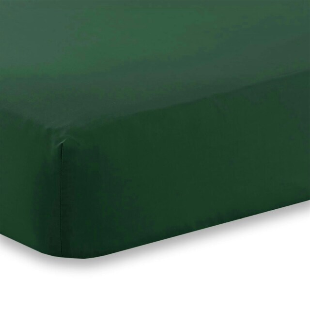 "Percale Extra Deep 16"" Fitted Sheet - Bottle Green - Single"