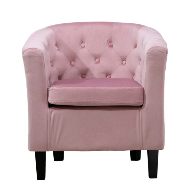 Clio Studded Velvet Tub Chair - Pink