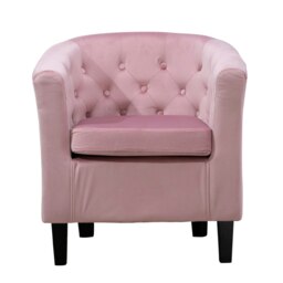 Clio Studded Velvet Tub Chair - Pink