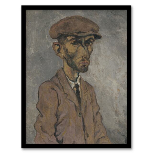 "Artists Self Portrait Arnold Weisz Kubincan Framed Wall Art Print 12X16"""