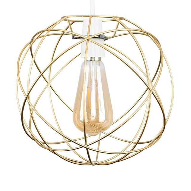 ValueLights Rutherford Gold Ceiling Pendant Light Shade and Bulb