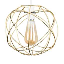 ValueLights Rutherford Gold Ceiling Pendant Light Shade and Bulb