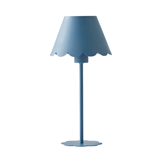 ValueLights Hattie Blue Scallop Rechargeable Table Lamp Blue