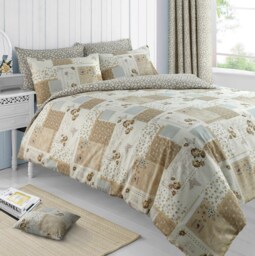 Velosso Maya Printed Cotton Blend Duvet Cover and Pillowcase Set Brown Double