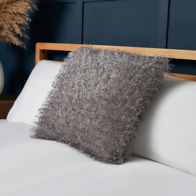 BHS Pollyanna Knitted Cushion, Silver