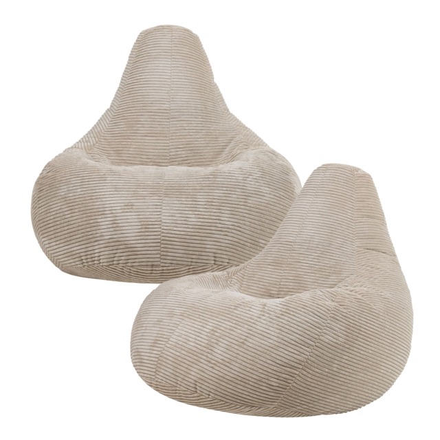Gaming Bean Bag Recliner Jumbo Cord Stone