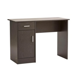 Computer Desk 1 Drawer 1 Door Compact Workstation Home Office Table Black