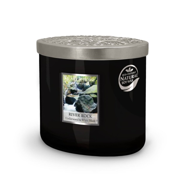Twin Wick Ellipse Soy Wax Candle - River Rock