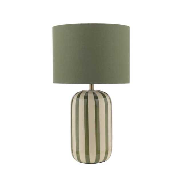 Zella Green Striped Table Lamp