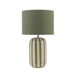 Zella Green Striped Table Lamp