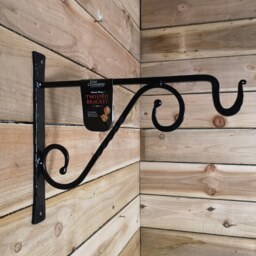 Tom Chambers Heavy Duty Handcrafted Metal 35cm Black Twisted Wall Bracket Hook For Garden Patio Hanging Basket Planter Bird Feeder Black Black