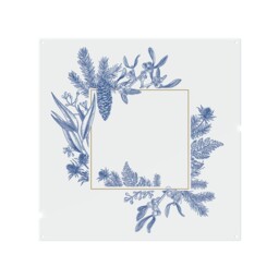 Christmas Holiday Frame With Pine Branches Splash Back White