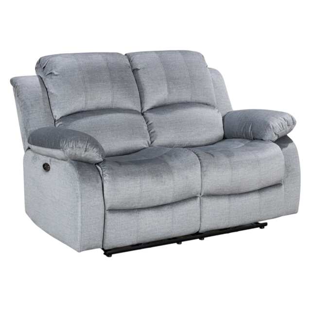 Chenille Fabric Grey 2 Seater Electric Recliner Sofa VALENCIA