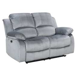 Chenille Fabric Grey 2 Seater Electric Recliner Sofa VALENCIA