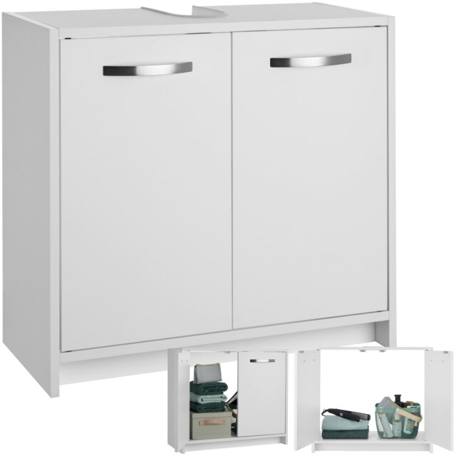 Vanity Unit Katalina - spacious sink cabinet, wing doors, 63 x 31 x 55 cm White