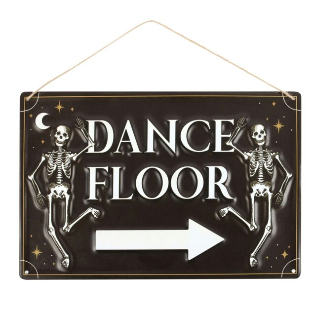 Something Different Dance Floor Metal Hanging Sign - Black/White/Gold - One Size